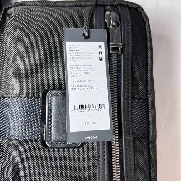 TUMI Bravo Reno Kit, Black NWT Made in Italy - Picture 8 of 10